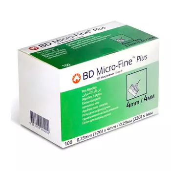 BD Микро-Файн Плюс Иглы для шприц-ручки 32G 0,23 мм х 4 мм 100 шт