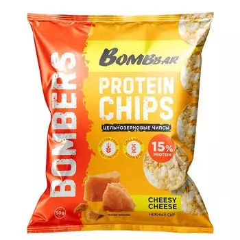 Bombbar Bombers Чипсы цельнозерновые протеиновые Нежный сыр 50 г