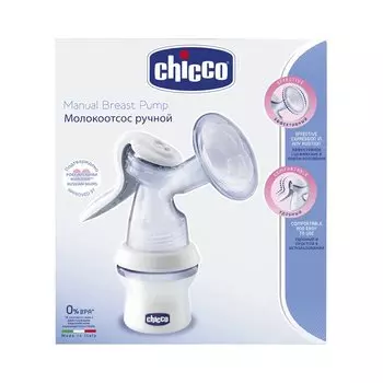 Chicco Natural Feeling Молокоотсос ручной с бутылочкой