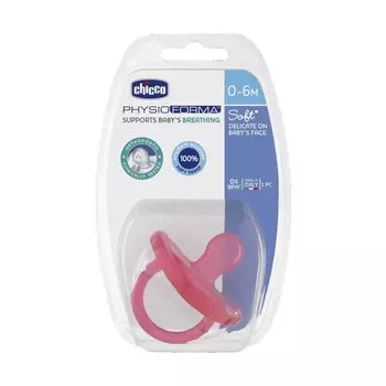 Chicco PhysioForma Soft Пустышка силиконовая 0+ Розовый