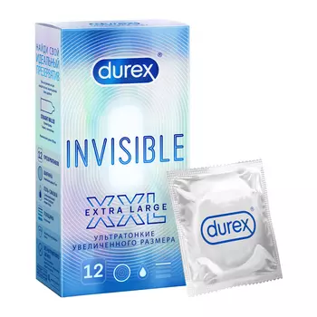 Durex Invisible XXL Презервативы ультратонкие увеличенного размера 12 шт