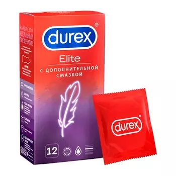 Durex Elite Презервативы свехтонкие с дополнительной смазкой 12 шт
