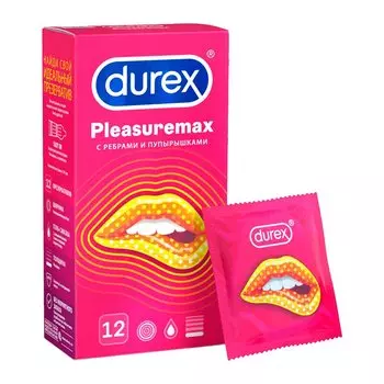 Durex Pleasuremax Презервативы с ребрами и пупырышками 12 шт