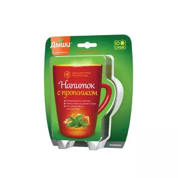 Дыши Напиток с прополисом порошок для приема внутрь Мята 5 г 10 шт