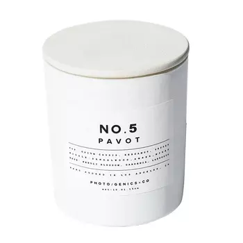 Photo/Genics+Co No.5 Pavot Свеча парфюмированная в стеклянной вазе 230 г