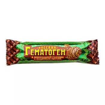 Гематоген Русский в шоколадной глазури с кедровым орехом 40 г