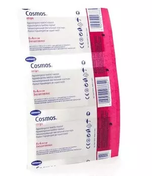 Cosmos Strips Пластырь текстильный 8 см х 4 см 3 шт