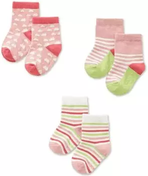 ХБД Носочки Дождик любви трикотаж розовый 0-6 мес.пара 3 шт