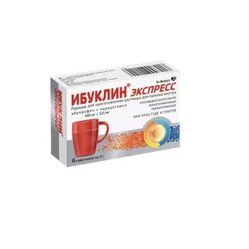 Ибуклин Экспресс 400 мг+325 мг порошок для приема внутрь 5 г 6 шт