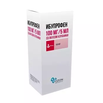 Ибупрофен 100 мг/5 мл суспензия для приема внутрь Для детей Клубника 150 мл