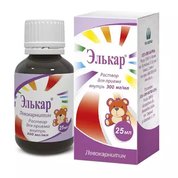 Элькар 300 мг/мл раствор для приема внутрь 25 мл