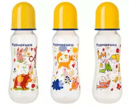 Курносики Бутылочка с силиконовой соской Зверята 240 мл