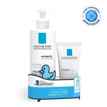 La Roche-Posay Lipikar Набор для лица и тела Бальзам AP+M 400 мл + Крем-гель Syndet AP+ очищающий 100 мл