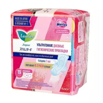 Laurier Прокладки гигиенические ультратонкие с крылышками 25 см 19 шт