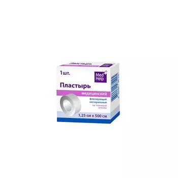 MedHelp Лейкопластырь фиксирующий на тканевой основе 1,25 см х 500 см