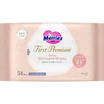 Merries Салфетки детские влажные, запасной блок 54 шт