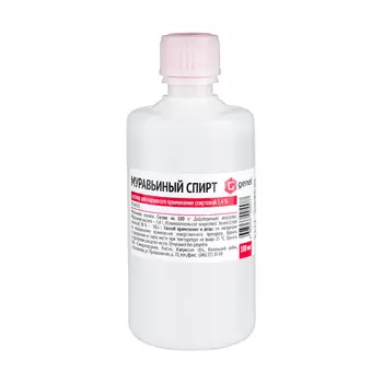 Муравьиный спирт 1,4% раствор спиртовой для наружного применения 100 мл