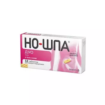 Но-шпа Дуо таблетки 40 мг+500 мг 12 шт
