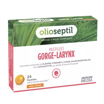 Олиосептил Горж-Ларинкс пастилки для рассасывания Мед-Лимон 24 шт