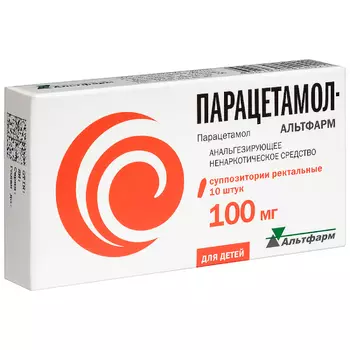 Парацетамол-Альтфарм 100 мг суппозитории ректальные 10 шт