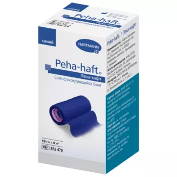 Пеха-хафт Бинт эластичный самофиксирующийся 10 см х 4 м Синий 1 шт