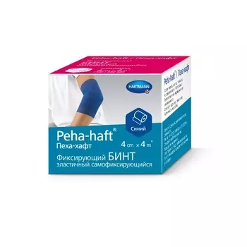 Пеха-хафт Бинт эластичный самофиксирующийся 4 см х 4 м Синий 1 шт