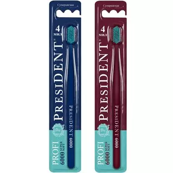 PresiDENT Profi 6000 Зубная щетка при чувствительности эмали и воспалении десен Супермягкая щетина