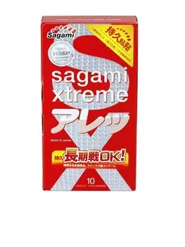 Sagami Xtreme Feel Long Презервативы повышенной прочности с точками 10 шт