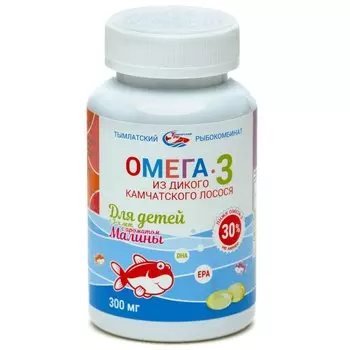 Salmonica Омега-3 из дикого камчатского лосося капсулы Для детей с 3 лет Малина 250 шт
