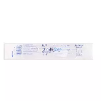 Шприц одноразовый трехкомпонентный с иглой 23G 3 мл