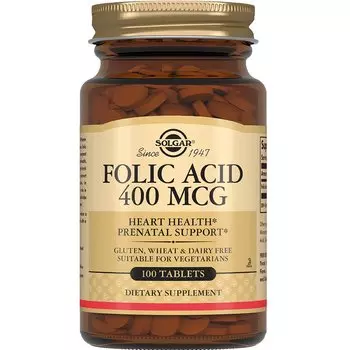 Solgar Фолиевая кислота 400 мкг таблетки 100 шт