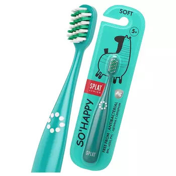 Splat Junior Зубная щетка c ионами серебра для детей от 5 лет мягкая Бирюзовая 1 шт