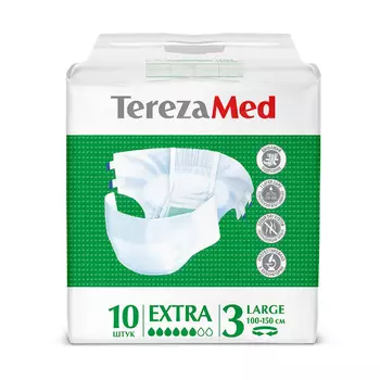 TerezaMed Extra №3 Подгузники для взрослых размер L 10 шт