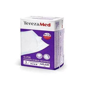 ТерезаМед Супер Пеленка одноразовая 60х60см 5 шт