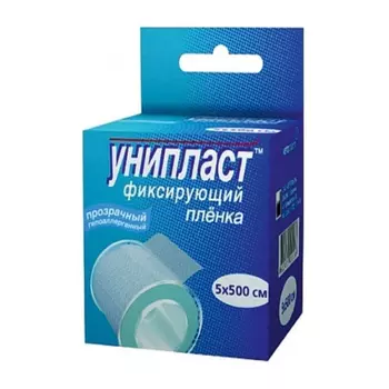 Унипласт Лейкопластырь фиксирующий на основе прозрачной пленки 5 см х 500 см 1 шт