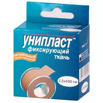 Унипласт Лейкопластырь фиксирующий на тканевой основе 2,5 см х 500 см 1 шт