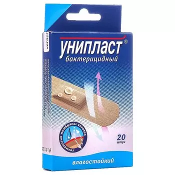 Унипласт Пластырь бактерицидный влагостойкий 2,5 см x 7,2 см 1 шт