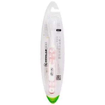 Zennlab Зубная щетка для детей 3-12 лет мягкая Розовая 1 шт