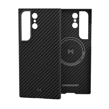 Чехол-накладка Magssory Kevlar для Galaxy S23 Ultra, арамид (кевлар), черный