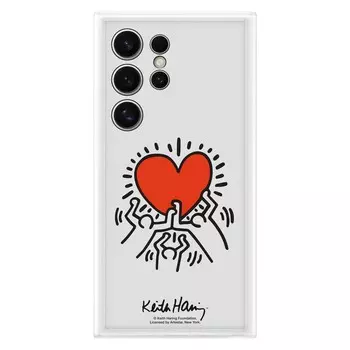Чехол-накладка Samsung Flipsuit Keith Haring Print для Galaxy S24 Ultra, поликарбонат, белый