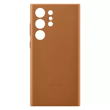 Чехол-накладка Samsung Leather Case для Galaxy S23 Ultra, кожа/поликарбонат, песочно-бежевый