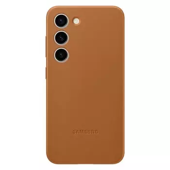 Чехол-накладка Samsung Leather Case для Galaxy S23, кожа/поликарбонат, песочно-бежевый
