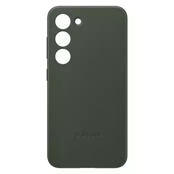 Чехол-накладка Samsung Leather Case для Galaxy S23+, кожа/поликарбонат, зеленый