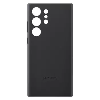 Чехол-накладка Samsung Leather Case для Galaxy S23 Ultra, кожа/поликарбонат, черный