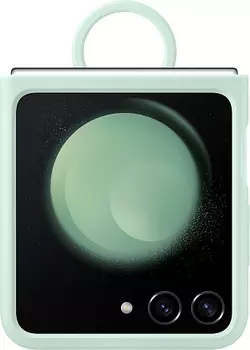 Чехол-накладка Samsung с кольцом для Galaxy Z Flip5, силикон, светло-зеленый