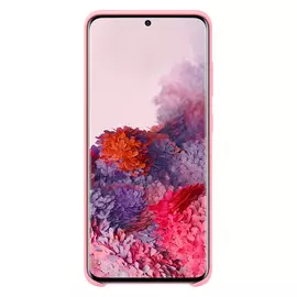 Чехол-накладка Samsung Silicone Cover для Galaxy S20, силикон, розовый