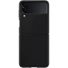 Чехол Samsung для Galaxy Z Flip3, кожа, чёрный