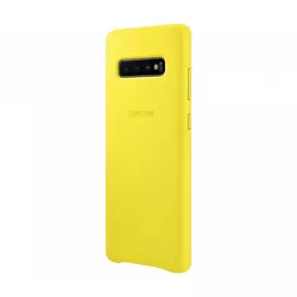 Чехол Samsung Leather Cover для Galaxy S10+ желтый, кожа