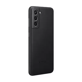 Чехол Samsung Leather Cover для Galaxy S21, чёрный