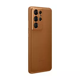 Чехол Samsung Leather Cover для Galaxy S21 Ultra, коричневый